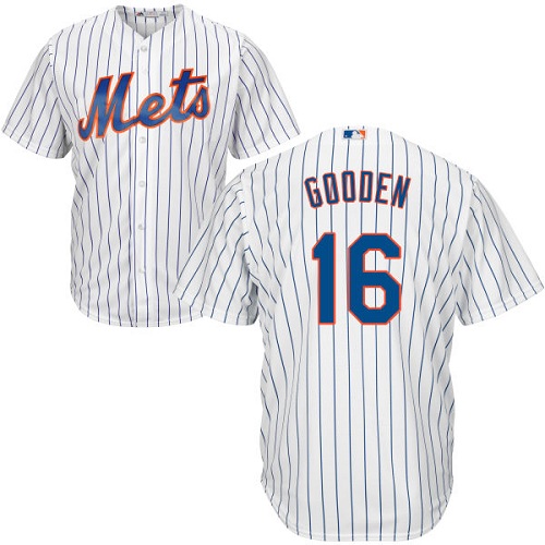 Mets #16 Dwight Gooden White(Blue Strip) Cool Base Stitched Youth MLB Jersey - Click Image to Close